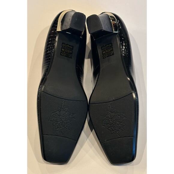 J.Renee Mary-LPBLK Mary Lizard Print Women's 7.5M Square Toe 2.5” Heels Black - Picture 4 of 12